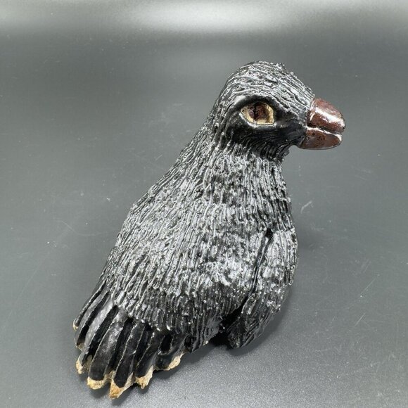 Vintage Hand Made Stoneware Pottery Penguin Figurine Decor Hand Crafted Figure - Picture 9 of 10